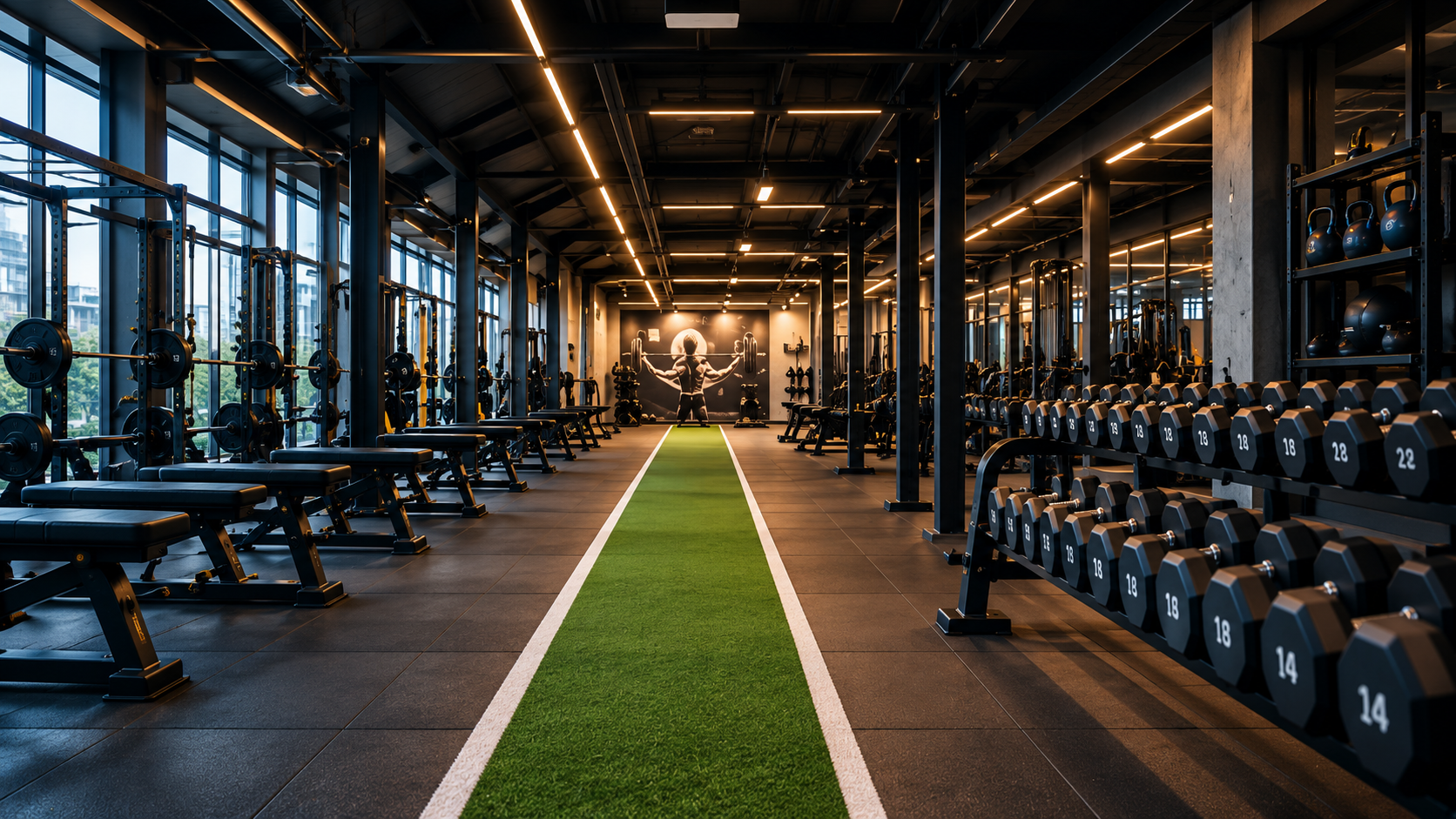IronHabit World-Class Gym Facility Corridor and Turf Track