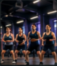 High energy group training fitness class